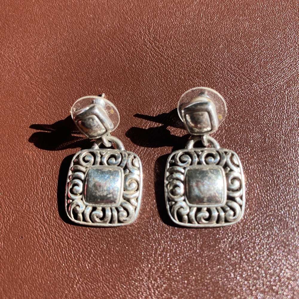 Brighton Earrings Silver Barbados Collection
